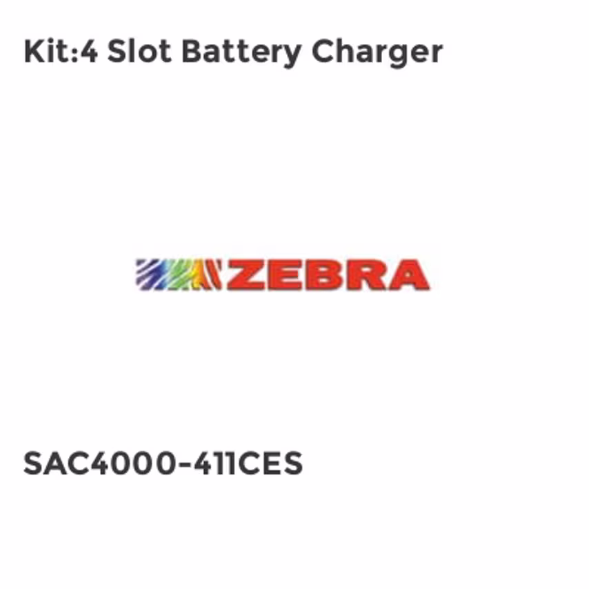 Zebra Kit:4 Slot Battery Charger
