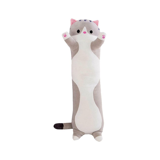(Gray, 70cm/27.5in) Long Cat Plush Toy Soft Stuffed Kitten Pillow Kids Sleeping Pillow Home Decor