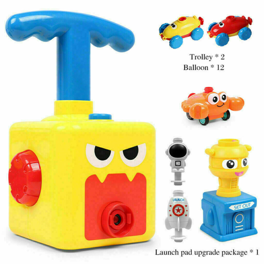 (Monster) Inertia Balloon Launcher & Powered Car Toy Set Toys Kids Experiment