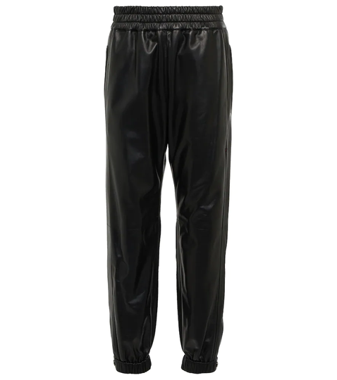 High-rise leather pants