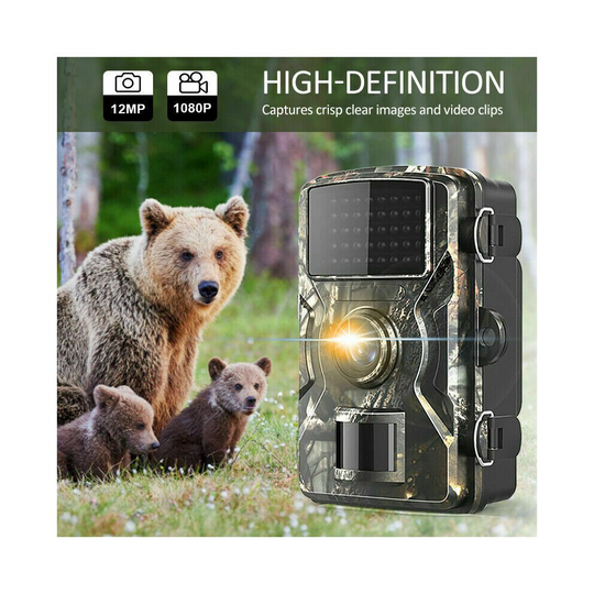 Hunting Trail Camera 12MP HD 1080P Wildlife Cam Infrared Night Vision