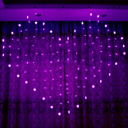 (Purple) Starry Heart Shape Led Strip Lights holiday Lighting Home Decor