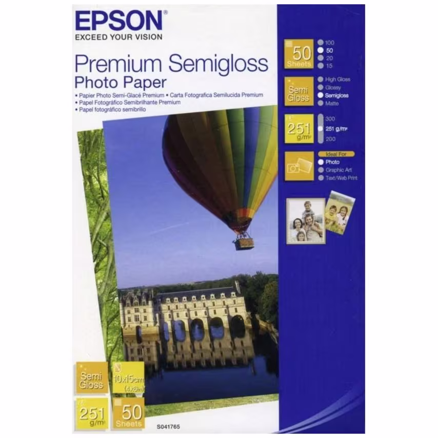 Epson Epson Semi Glossy Photo Paper 10 x 15cm 50 Sheets - C13S041765