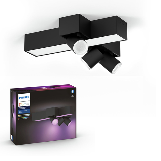 Philips Hue Centris 3 Light Flush to Ceiling Light - Black