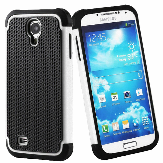 (Samsung S4, Purple) Samsung S4 Compatible Hybrid Tough Tyre 2-in-1 Anti Shock Case - 5 Colours