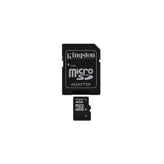 Kingston SDC10/16GB 16 GB microSDHC Class 10 Flash Card with SD Card Adapter