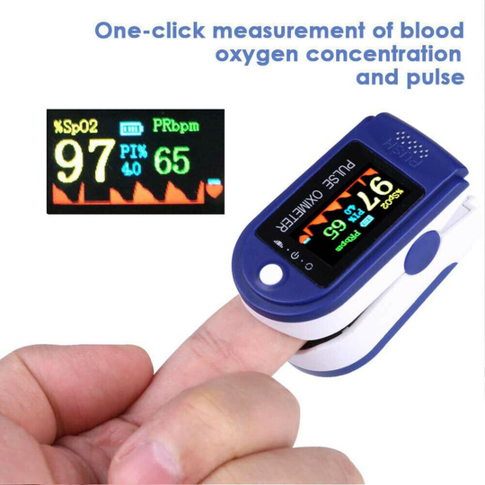 Fingertip Pulse Oximeter Oxygen Saturation Level Meter Blood Monitor