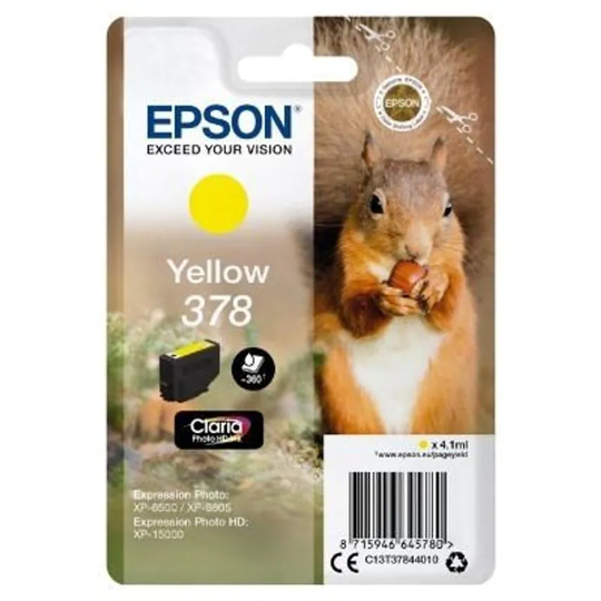Epson 378 Squirrel Yellow Standard Capacity Ink Cartridge 4ml - C13T37844010
