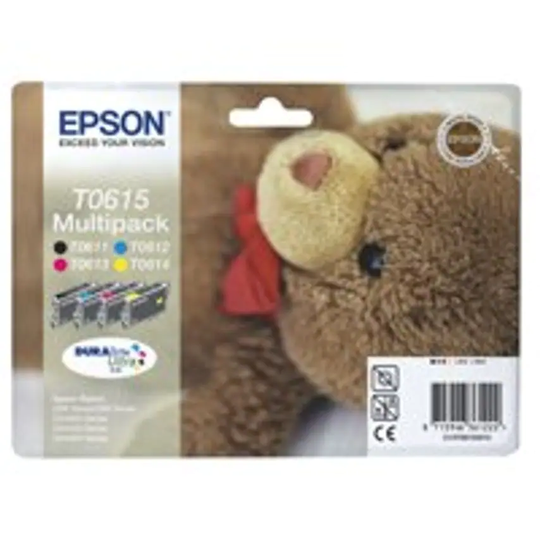 Epson Epson T0615 Teddy Bear Black Colour Standard Capacity Ink Cartridge 4 x 8m