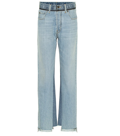 High-rise asymmetric jeans