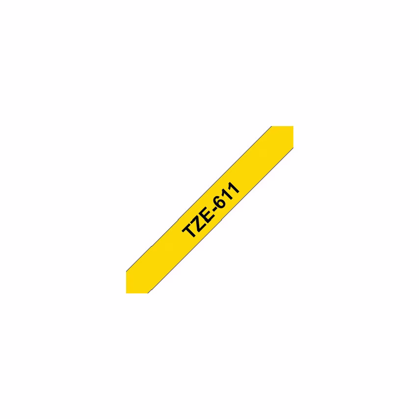 Brother TZE-611 6MM P-touch Tape Black/Yellow