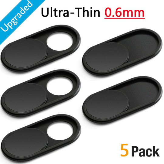 CloudValley Webcam Cover Slide W3, [5-Pack] 0.6mm-Thin Metal Web Camera Cover Sticker for MacBook Pro, Laptop, Mac, PC, iPad Pro, iPhone, Privacy...