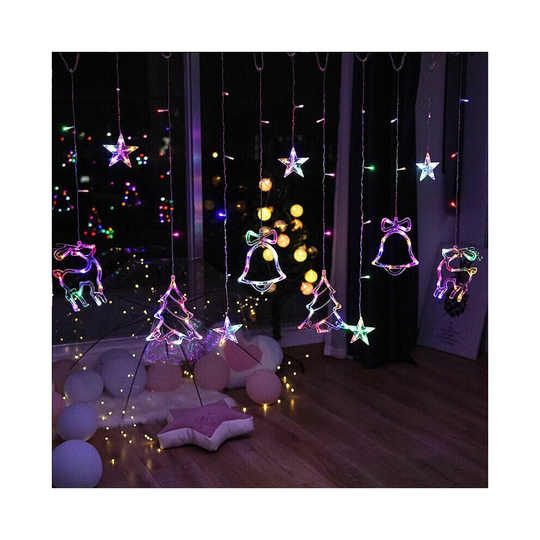 (Warm white Christmas) LED Curtain Fairy String Lights Window Hanging Wedding Decor Christmas Xmas Gift