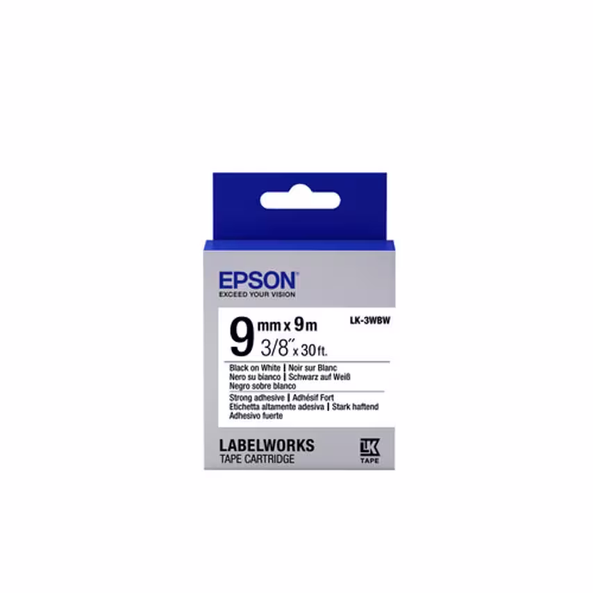 Epson Tape - Lk-3Wbw Strng Adh Blk-/W- you get 12