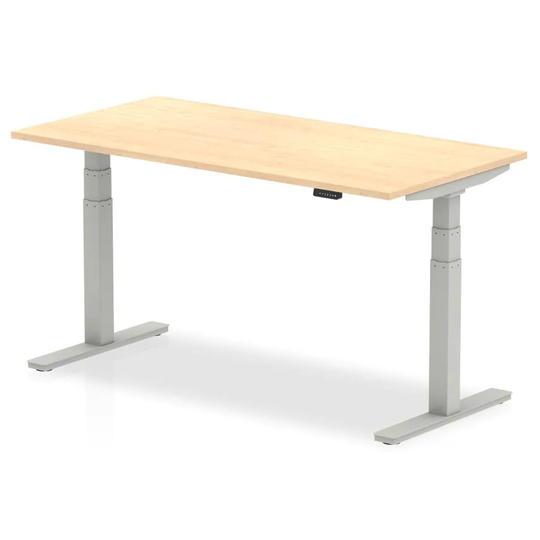 Dynamic Air 1600/800 Maple Height Adjustable Desk with Silver Legs