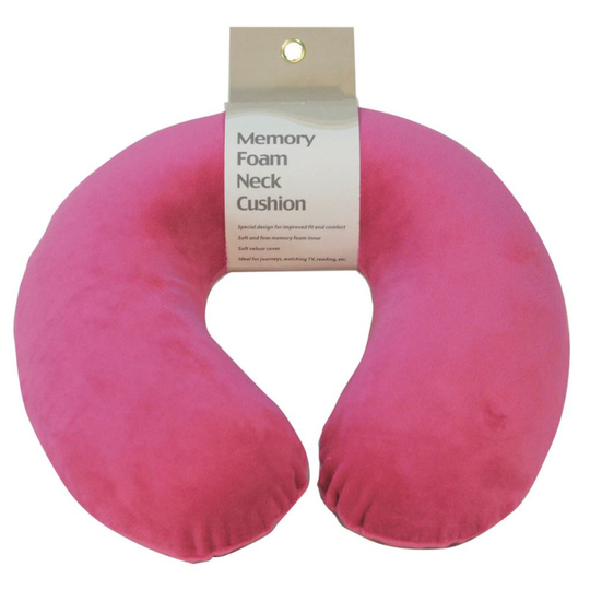 Memory Foam Neck Cushion - Colour Hot Pink