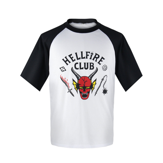 (Short Sleeve T-Shirt, M) Stranger Things S4 Hellfire Club T-Shirt Dustin Shirt Kids Cosplay Party Fancy Dress