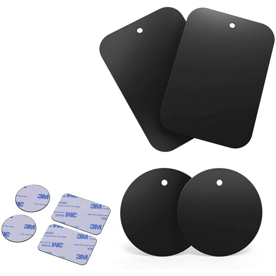 Metal Plates for Magnetic Mount 4 Pack of Universal Replacement 3M Adhesive Plates for All Phone Magnetic In Car Holder Cradle Includes 2 x Large Rect