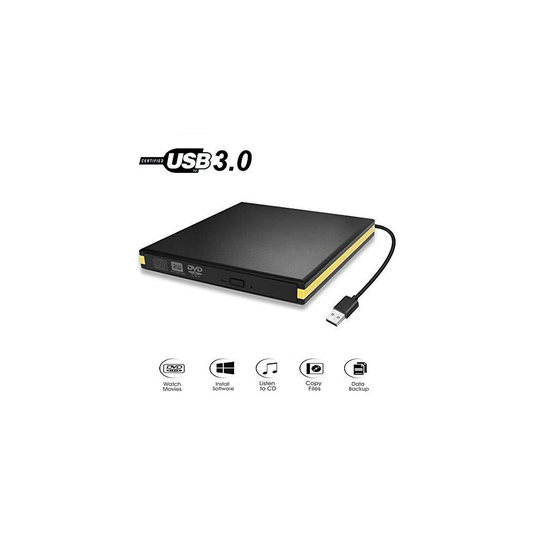 USB 3.0 External DVD Drive, Portable CD DVD Drive Player External CD Burner Reader Writer Disk Drive for Laptop Desktop MacBook Mac OS Windows 10 8