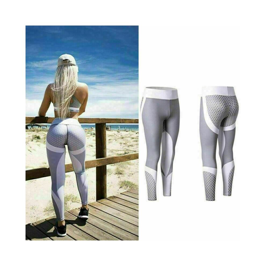 (3# white, XL / UK 12-14) Womens Yoga Fitness Sports Gym Exercise Running Jogging Activewear Leggings