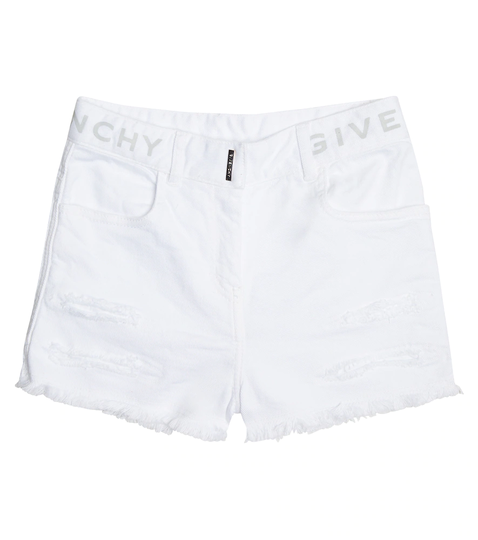 Logo denim shorts