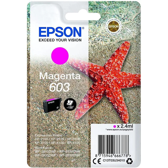 Epson Epson 603XL Starfish Magenta High Yield Ink Cartridge 4ml - C13T03A34010