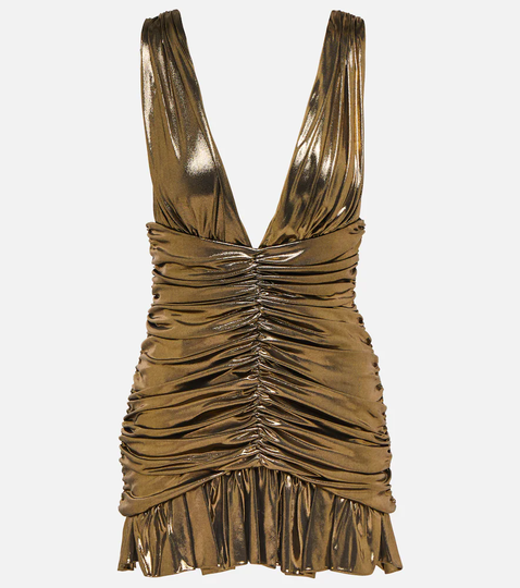 Ruched lamé minidress