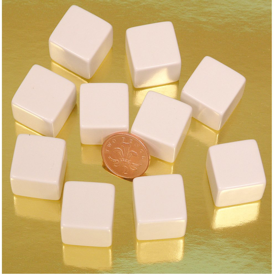 Blank dice - pack of 10 x 25mm. diameter 00542