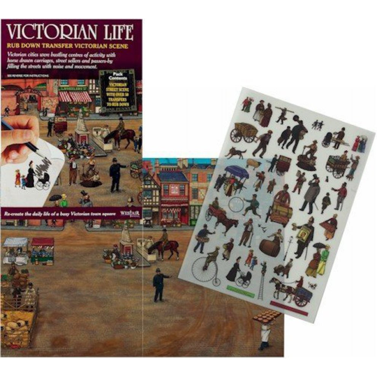 Victorian Life - Rub Down Transfers - Victorian Street Scene