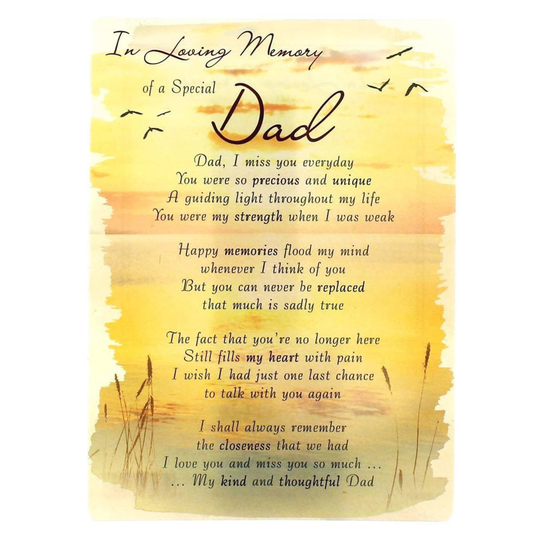 In Loving Memory Open Graveside Memorial Card - Special Dad