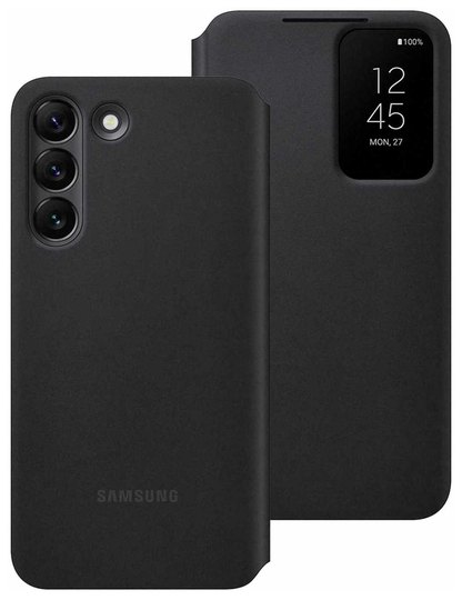 Samsung S22 Smart Clear View Phone Case - Black
