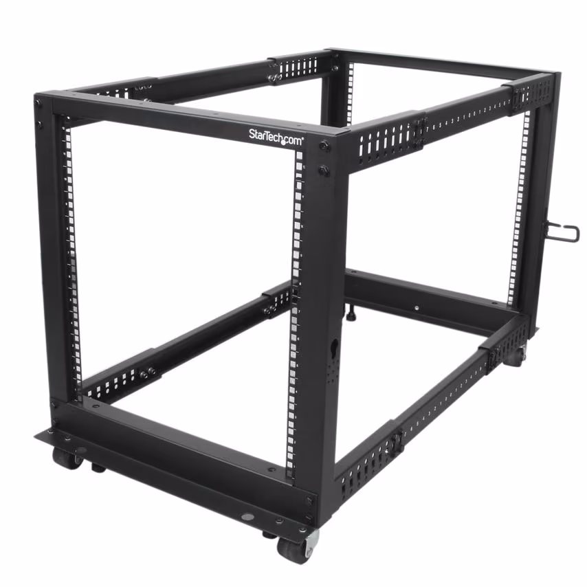 StarTech.com 12U Server Rack - Open Frame Adjustable Depth 4 Post Rack