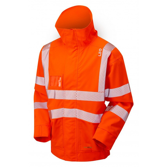 Leo Workwear Dartmoor ISO 20471 CL 3 Ecoviz 10K Breathable Bomber Jacket Hi-vis