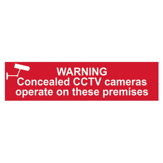 Scan Warning Concealed CCTV Cameras Operate on These Premises - PVC 200 x 50mm S
