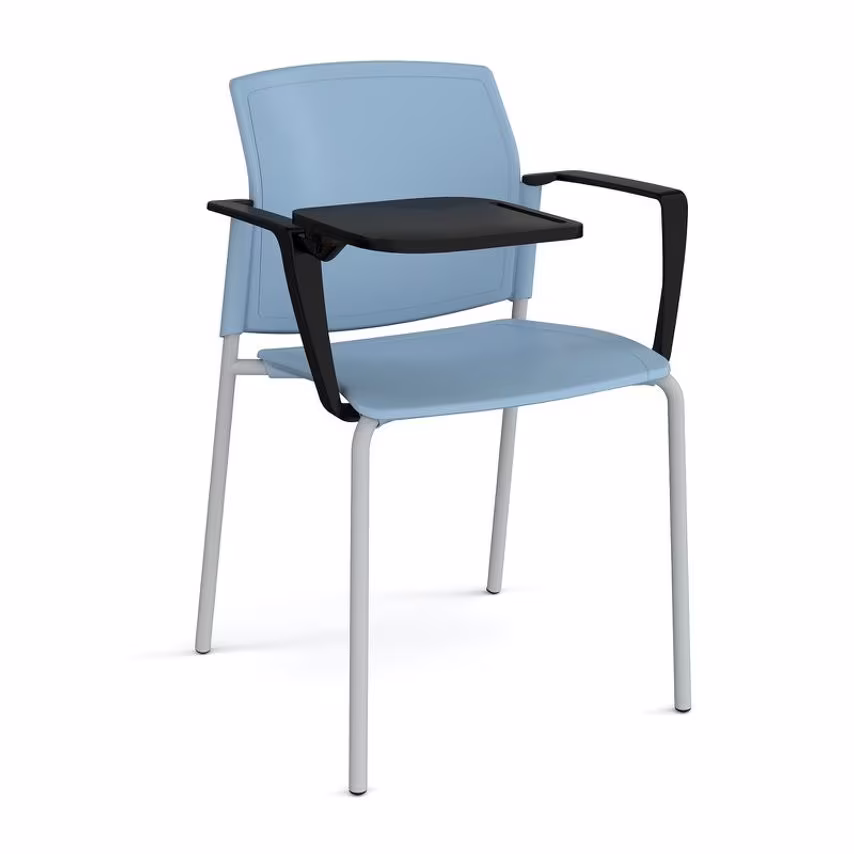 Dams MTO Santana 4 Leg Stacking Chair with Plastic Seat and Back, Chrome Frame w