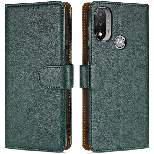 Case Collection for Motorola Moto E20 / E30 / E40 Phone Premium Leather Folio Cover, Magnetic Closure Protective Book Design...