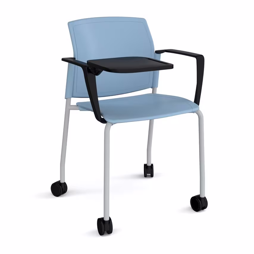 Dams MTO Santana 4 Leg Mobile Chair with Plastic Seat and Back, Chrome Frame wit