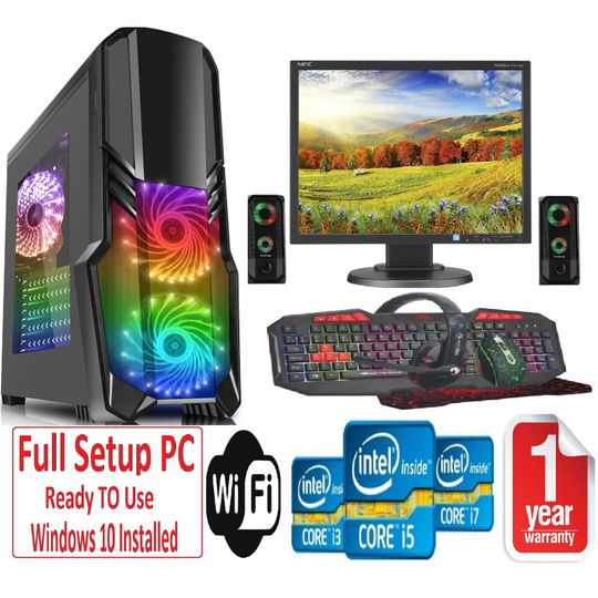 Fast Gaming PC Bundle+Speakers - i7 16GB RAM 1TB GTX1050TI 4GB G FORCE