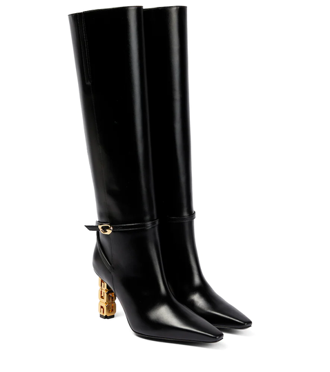 G Cube leather knee-high boots