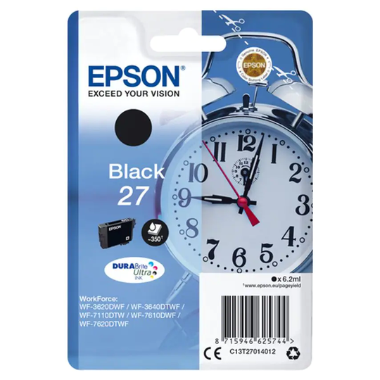 Epson Ink High Volume Black 27 DURABrite Ultra Ink- you get 11