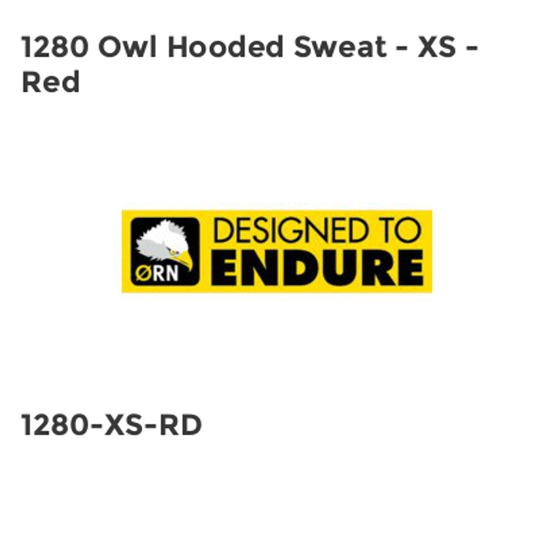 Orn 1280 Owl Hooded Sweat - XS - Red