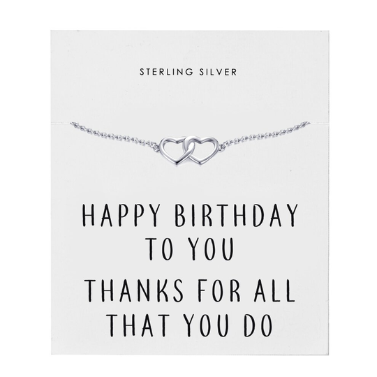 Sterling Silver Birthday Heart Bracelet