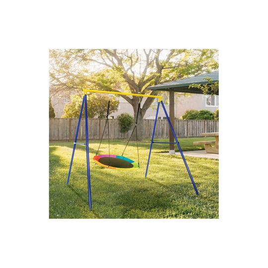 Heavy Duty Metal Swing Frame with Ground Stakes and Two Hanging Ways