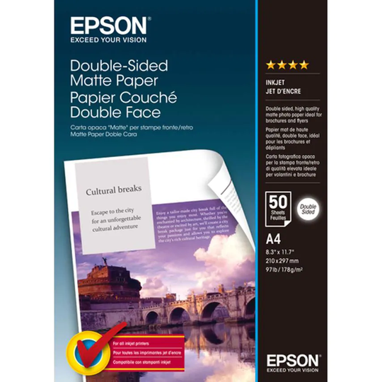 Epson Paper Medium Volume Double Sided Matte Paper A4 50SH