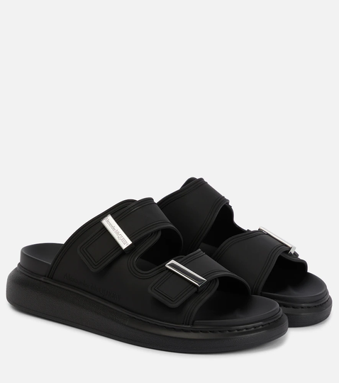 Leather slides