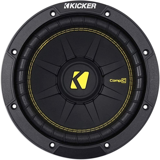 Kicker 44CWCD84 CompC 8 Inch 4 Ohm 200 Watt RMS Power and 400 Watts Peak Power Dual Voice Coil Car Audio Sub Subwoofer, Black