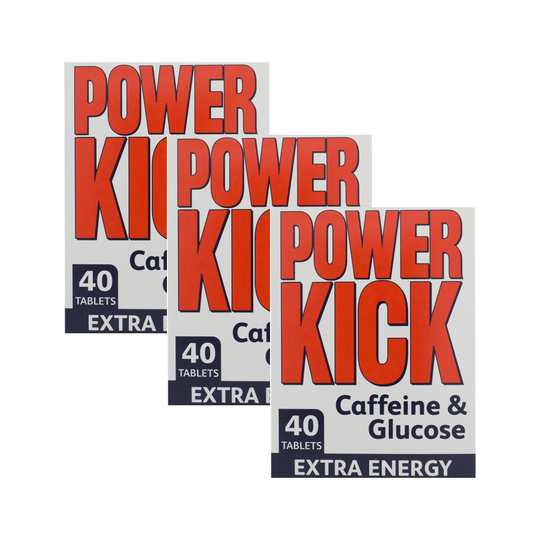 Power Kick Tablets Cafeine & Glucose Extra Energy 120 Tablets