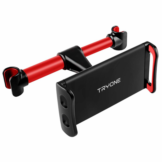 Tryone Car Headrest Holder, Tablet Headrest Mount Compatible with Smartphones/Tablets/ Switch 4.7"-10.5", Headrest Posts Width 4.1in-5.9in (Red)