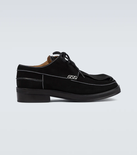 Contrast stitch suede Derby shoes