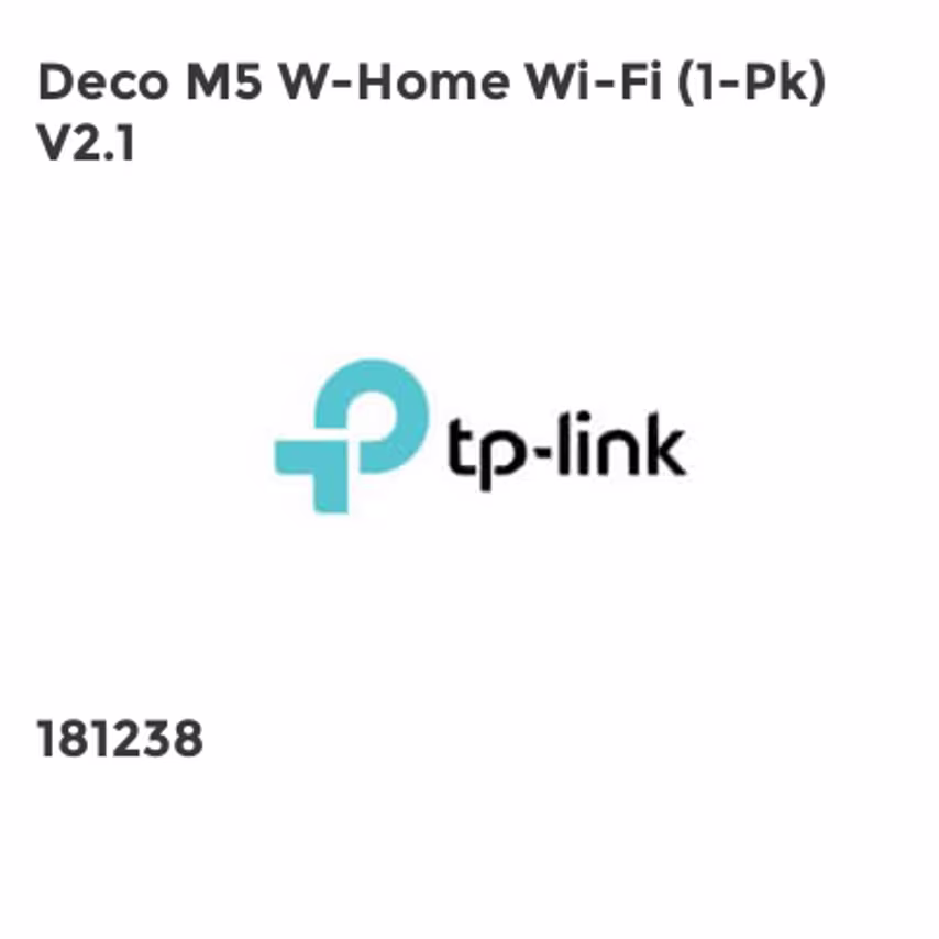 TP-Link Deco M5 W-Home Wi-Fi (1-Pk) V2.1